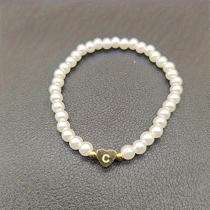 Jocelyn | Initial Heart Charm Bracelet