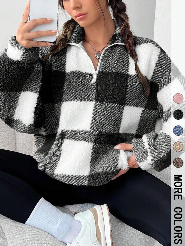 Savanna | Plaid Half-Zip Sweatshirt