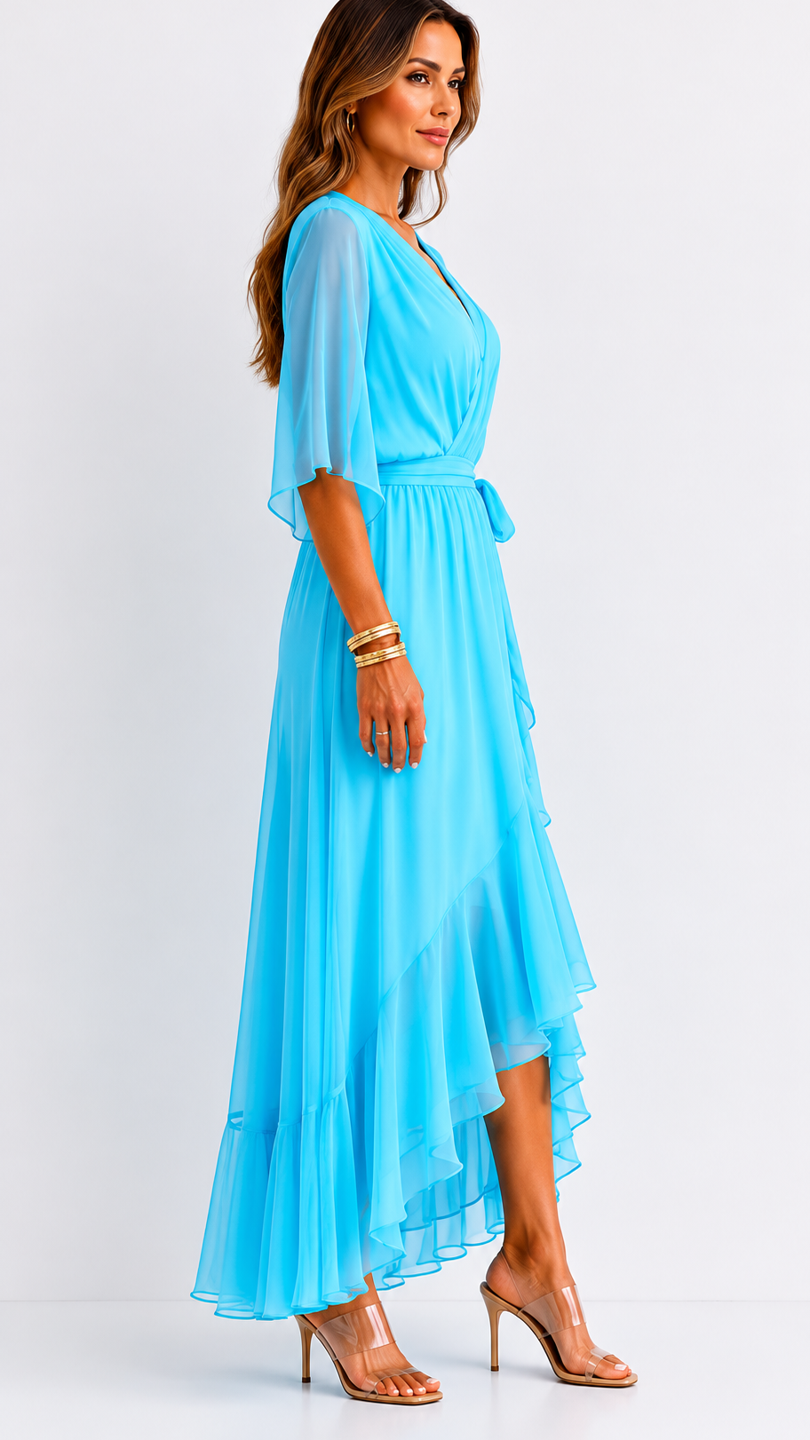 Leanna | Chiffon Wrap Maxi Dress