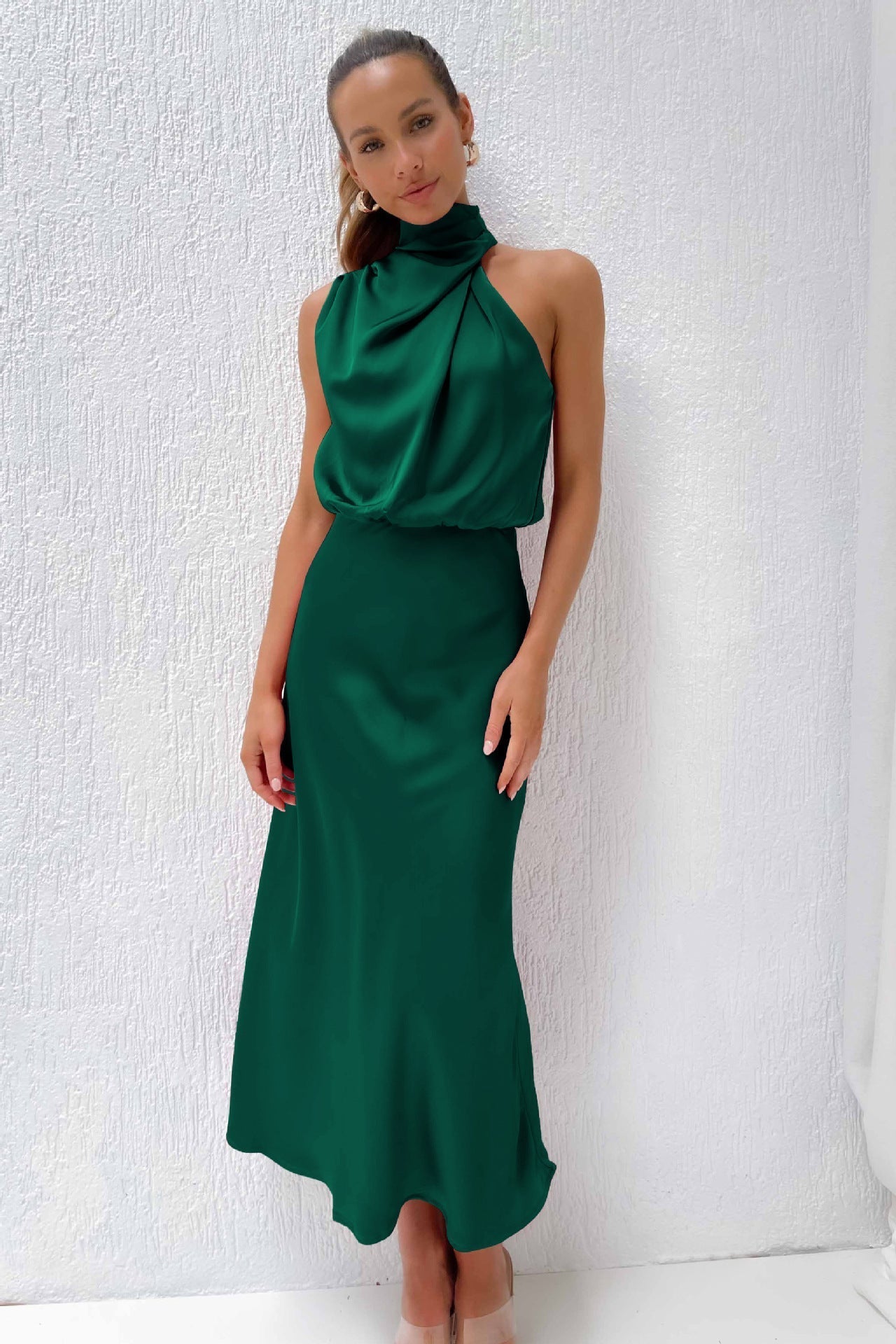 Chelsea | Satin Halter Slip Dress