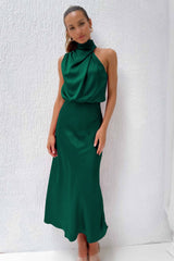 Chelsea | Satin Halter Slip Dress