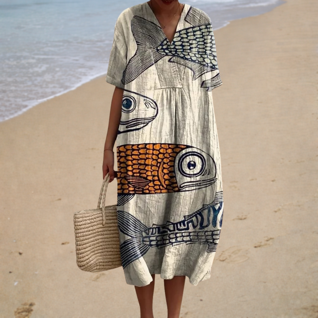 Linnie | Midi Graphic Print Dress