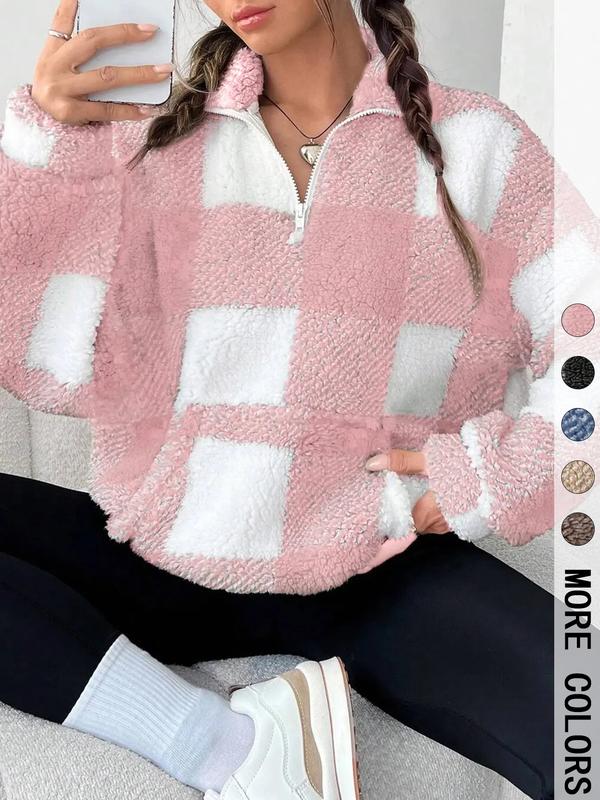 Savanna | Plaid Half-Zip Sweatshirt