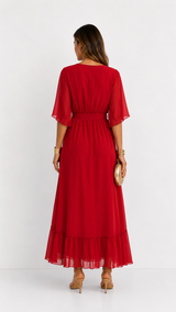 Yolande | Chiffon Wrap Maxi Dress