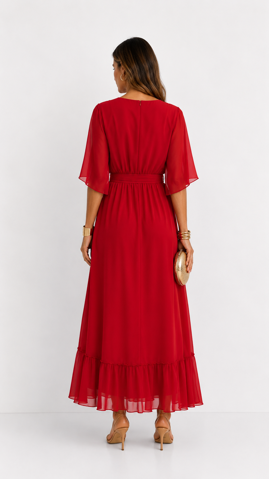 Leanna | Chiffon Wrap Maxi Dress