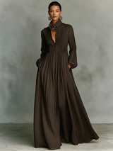 Maeve | Maxi Shirtdress in Cotton-Linen