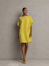 Shoshana | Lime Linen-Blend Mini Shift Dress