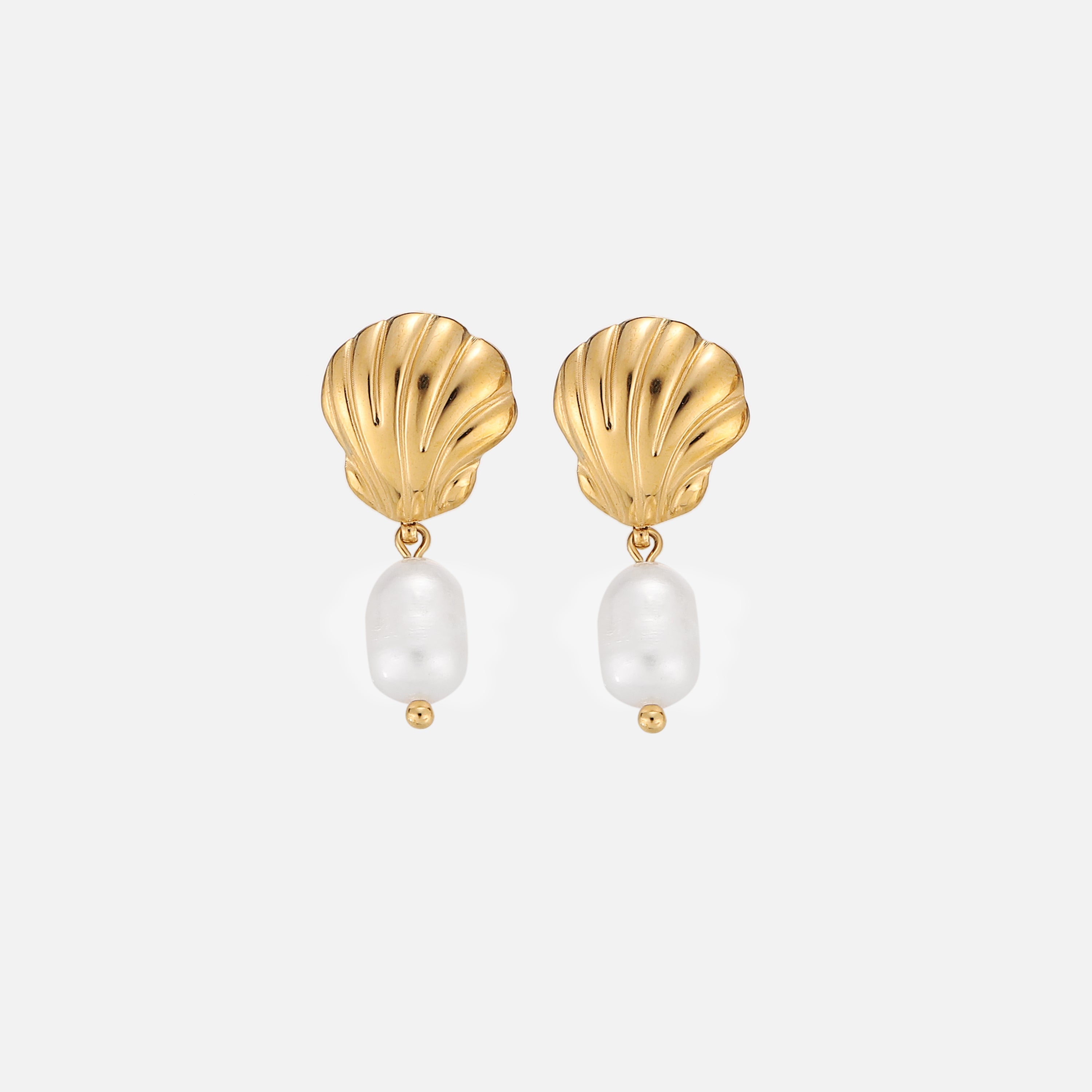 Wells | Shell Stud Drop Earrings
