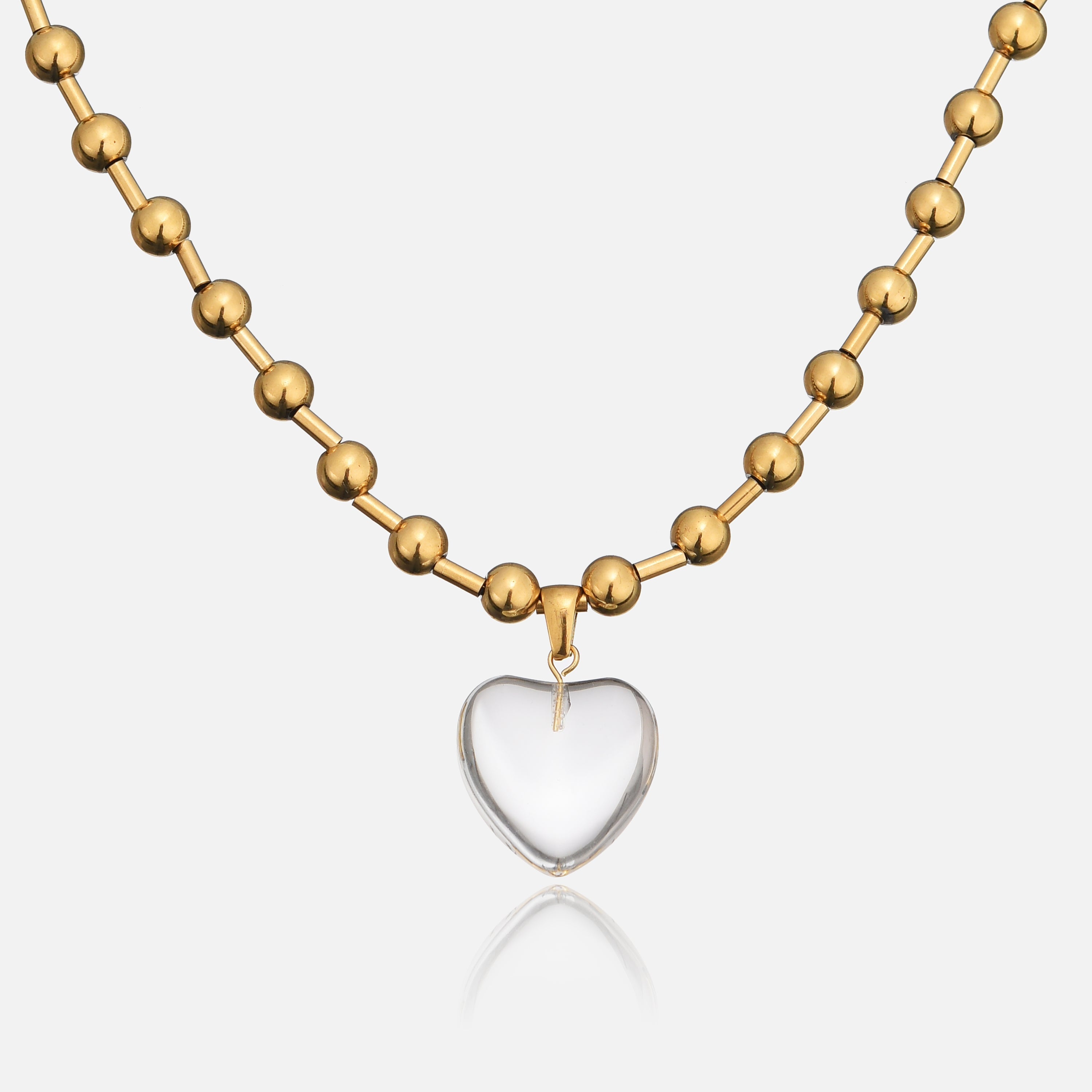 Dianne | Clear Heart Pendant Necklace