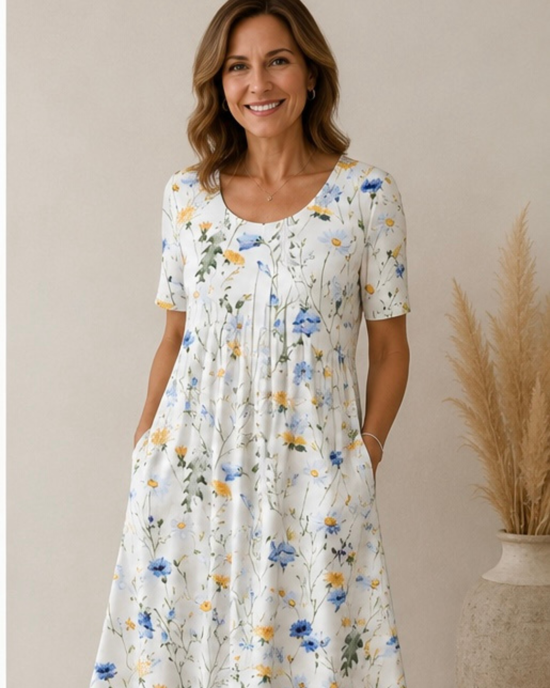Renate | Graceful Floral Midi Dress
