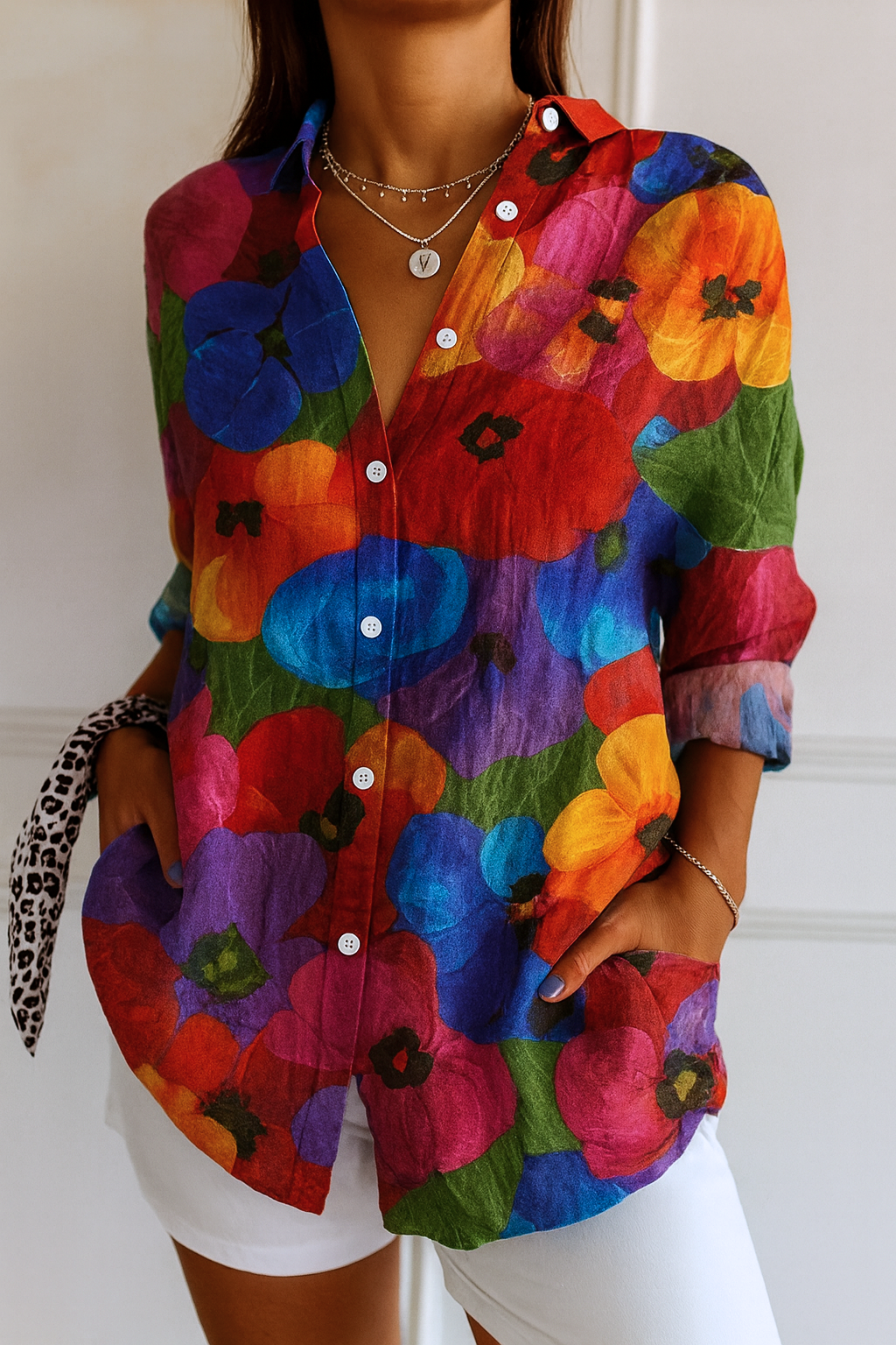 Margit | Colorful Pattern Blouse
