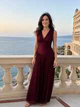 Charlayne | Sleeveless Pleated V-Neck Midi Dress