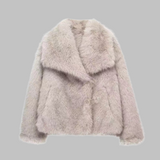 Vivienne | Collared Fuzzy Long Coat