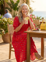 Vada | Square-Neck Floral Midi Dress
