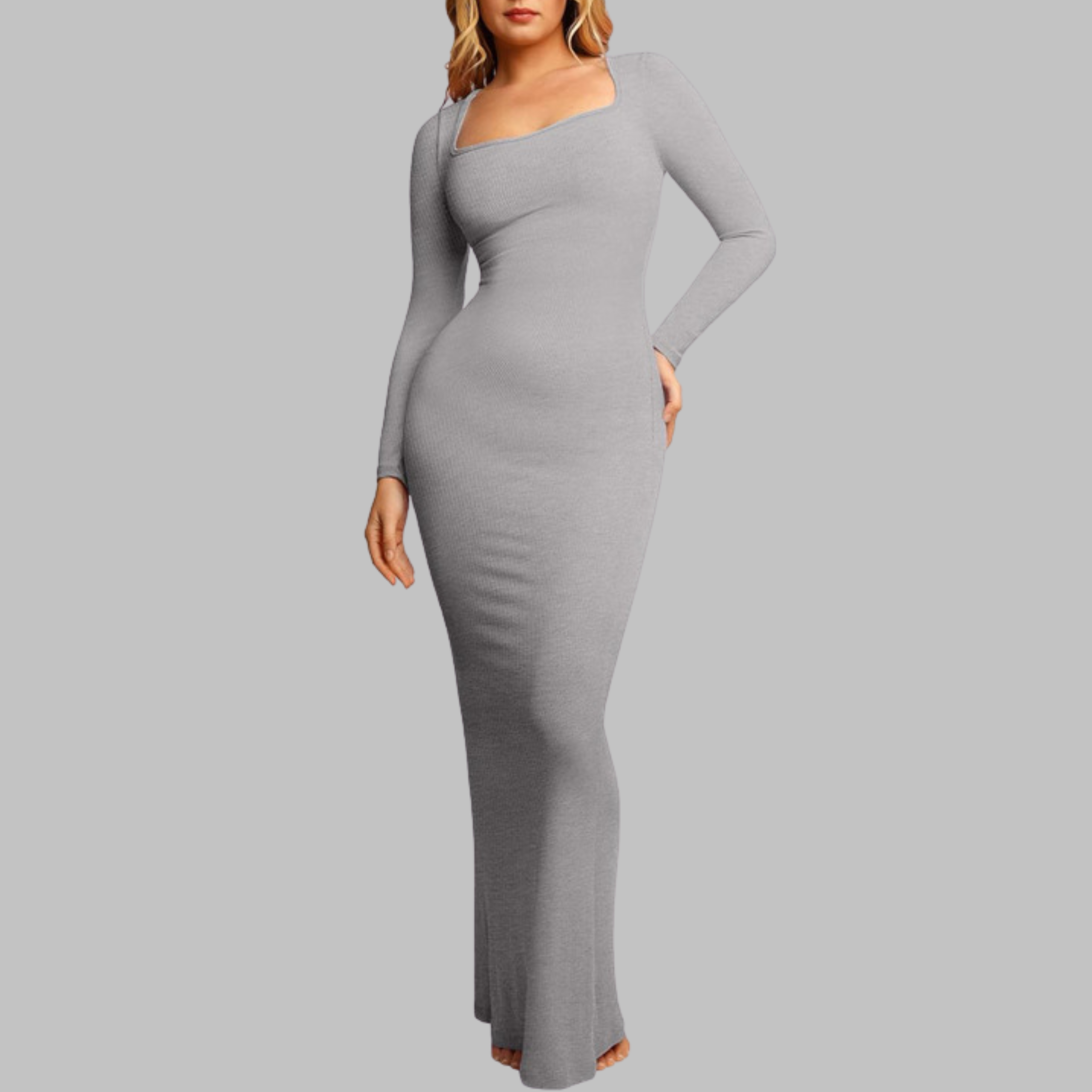Vivienne | Long Sleeve Shapewear Midi Dress
