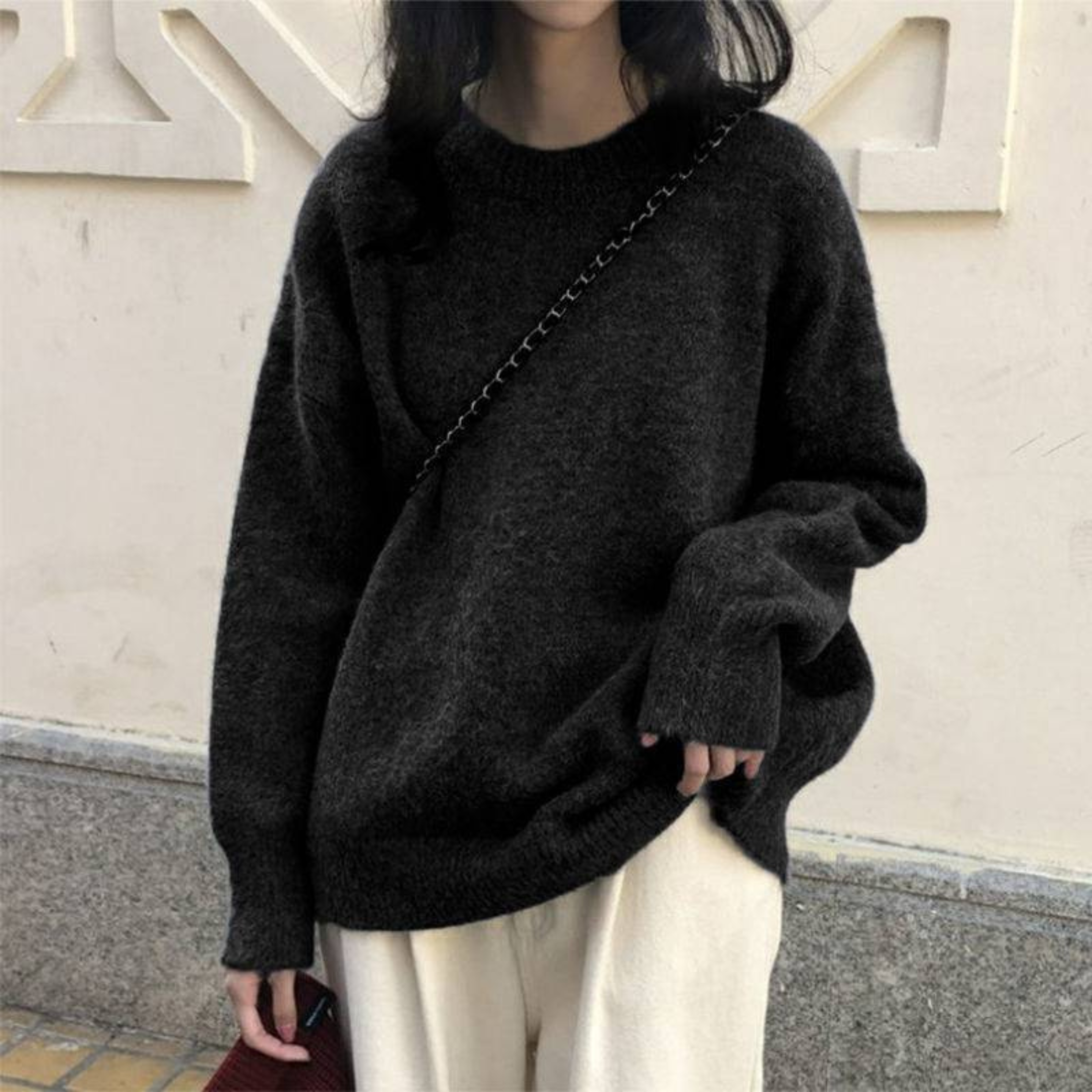 Camille | Relaxed Round Neck Knit Sweater