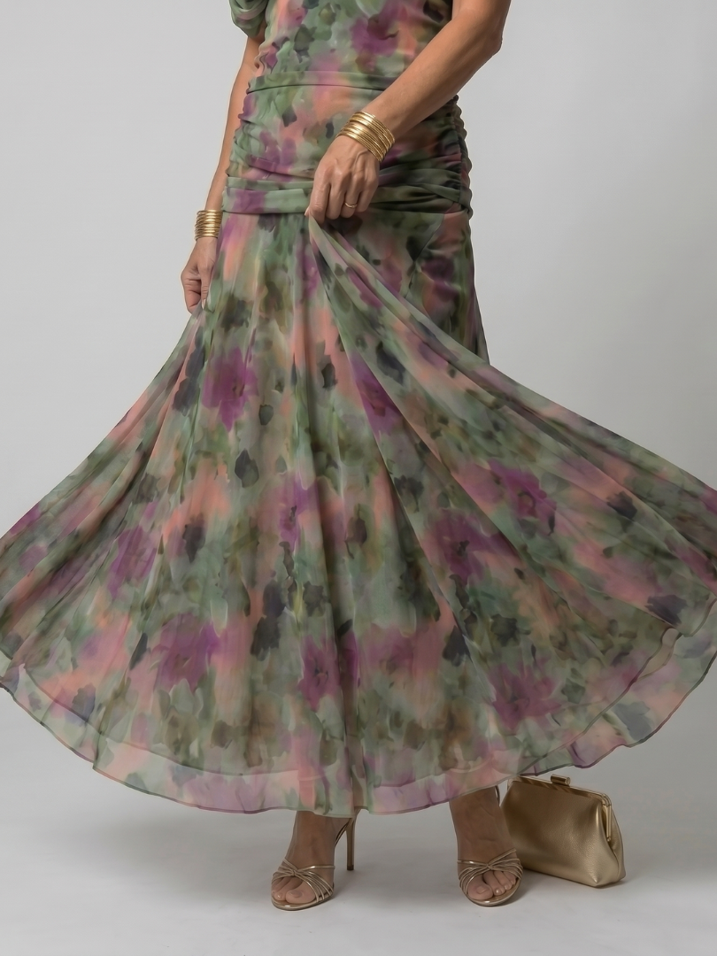 Treva | Off Shoulder Flow Midi Dress