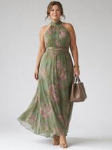 Uchenna | Sleeveless Halter Midi Dress