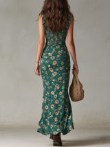 Vesna | Boho Midi Dress with Ruffle Sleeves