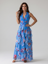 Leonora | Floral Halter Maxi Dress