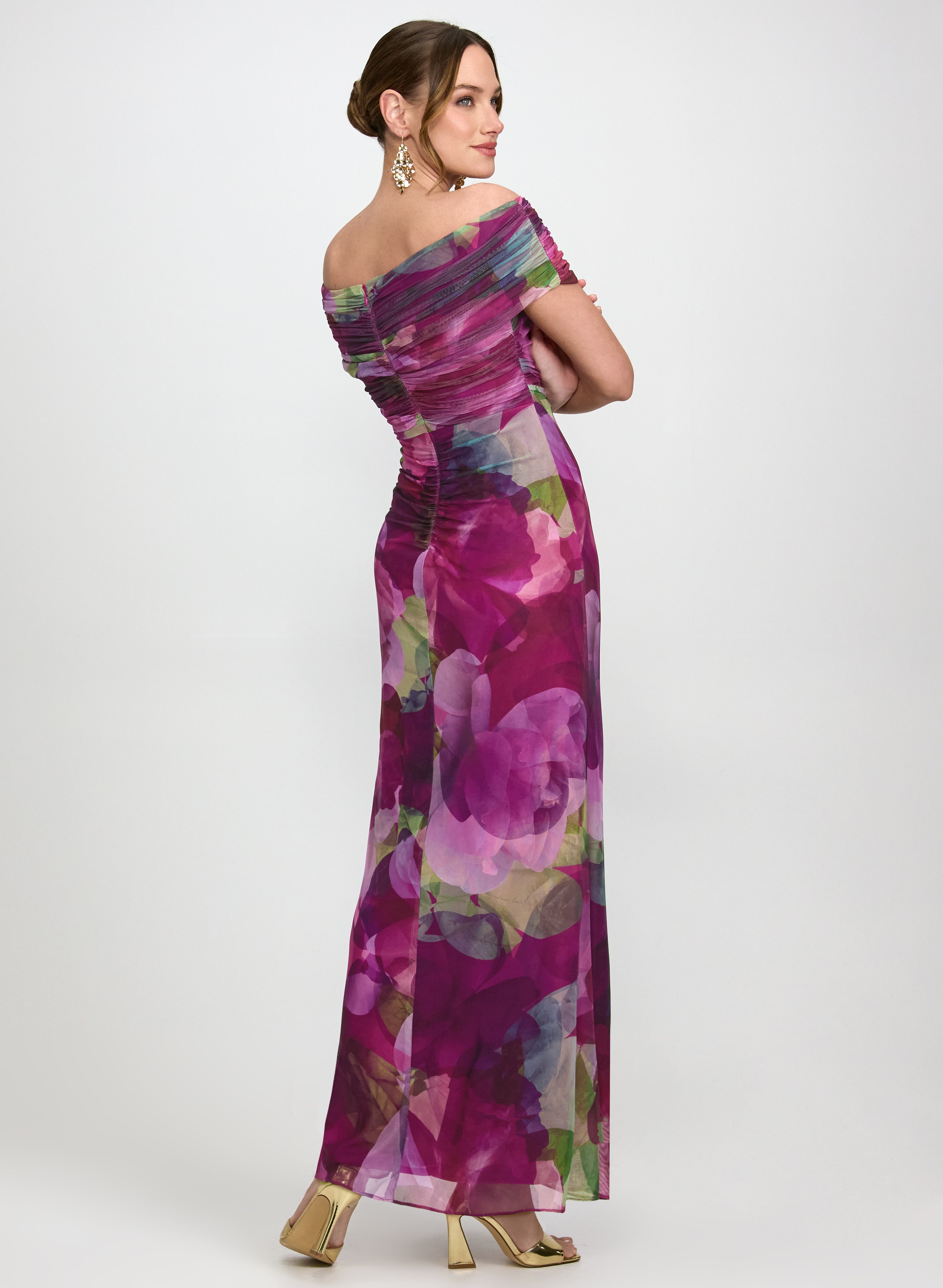 Rylee | Off-Shoulder Floral Mesh Dress