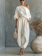Laney | Oversize Knit Set in Off-White
