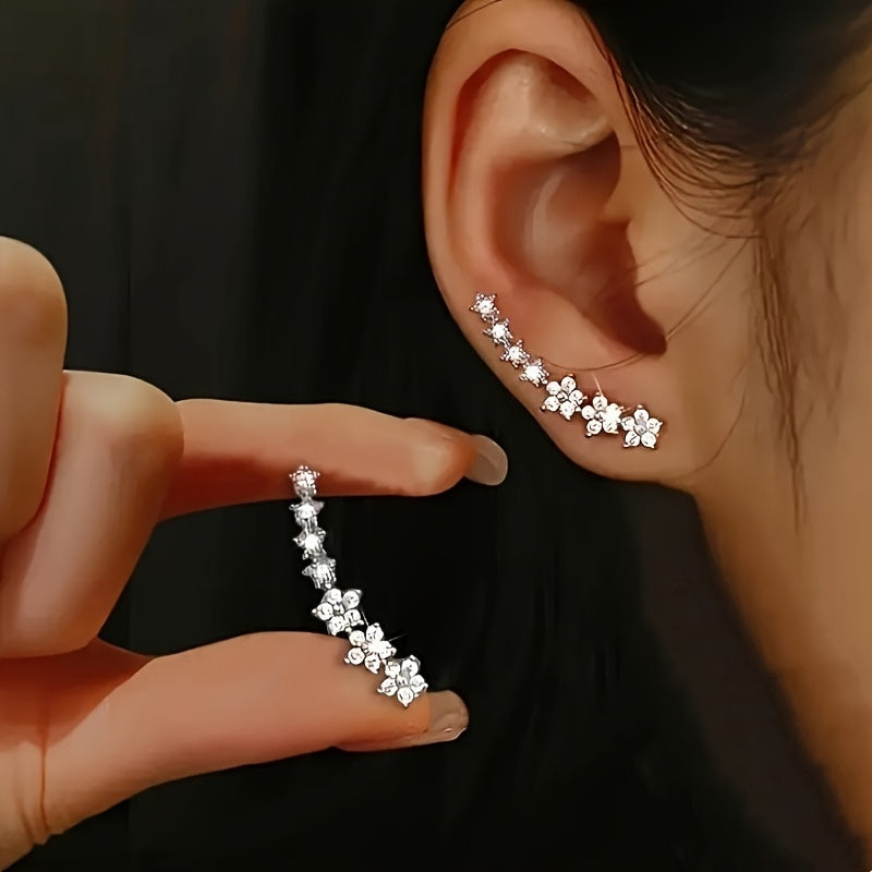 Reagan | Floral Ear Climber Earrings