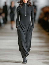Gusilla | Maxi Sport Knit Dress with Zip