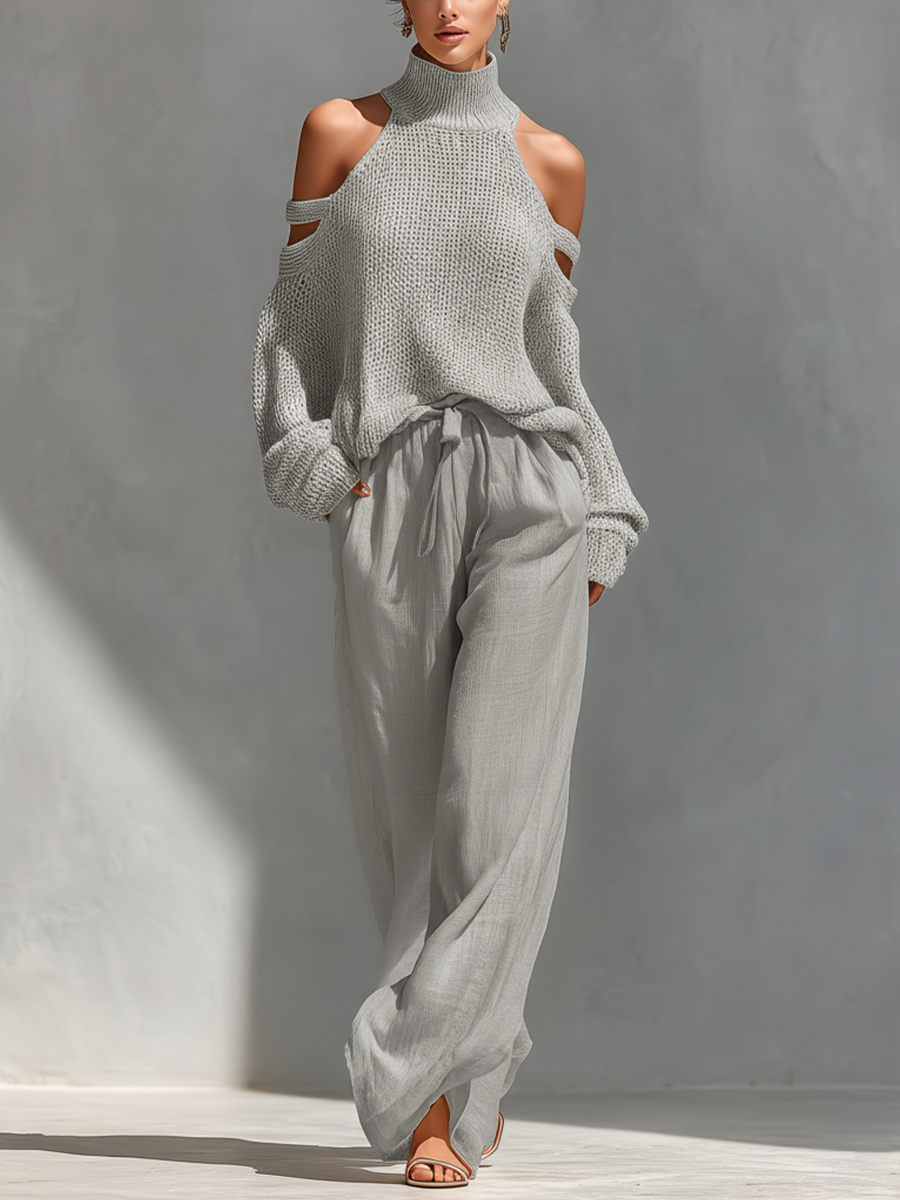Elizabeth | Knit Top & Flowy Pant Set