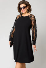 Rachael | Elegant Lace Dress with Slit Sleeves