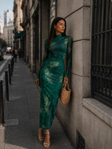 Earline | Floral Mesh Maxi Dress