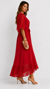Leanna | Chiffon Wrap Maxi Dress