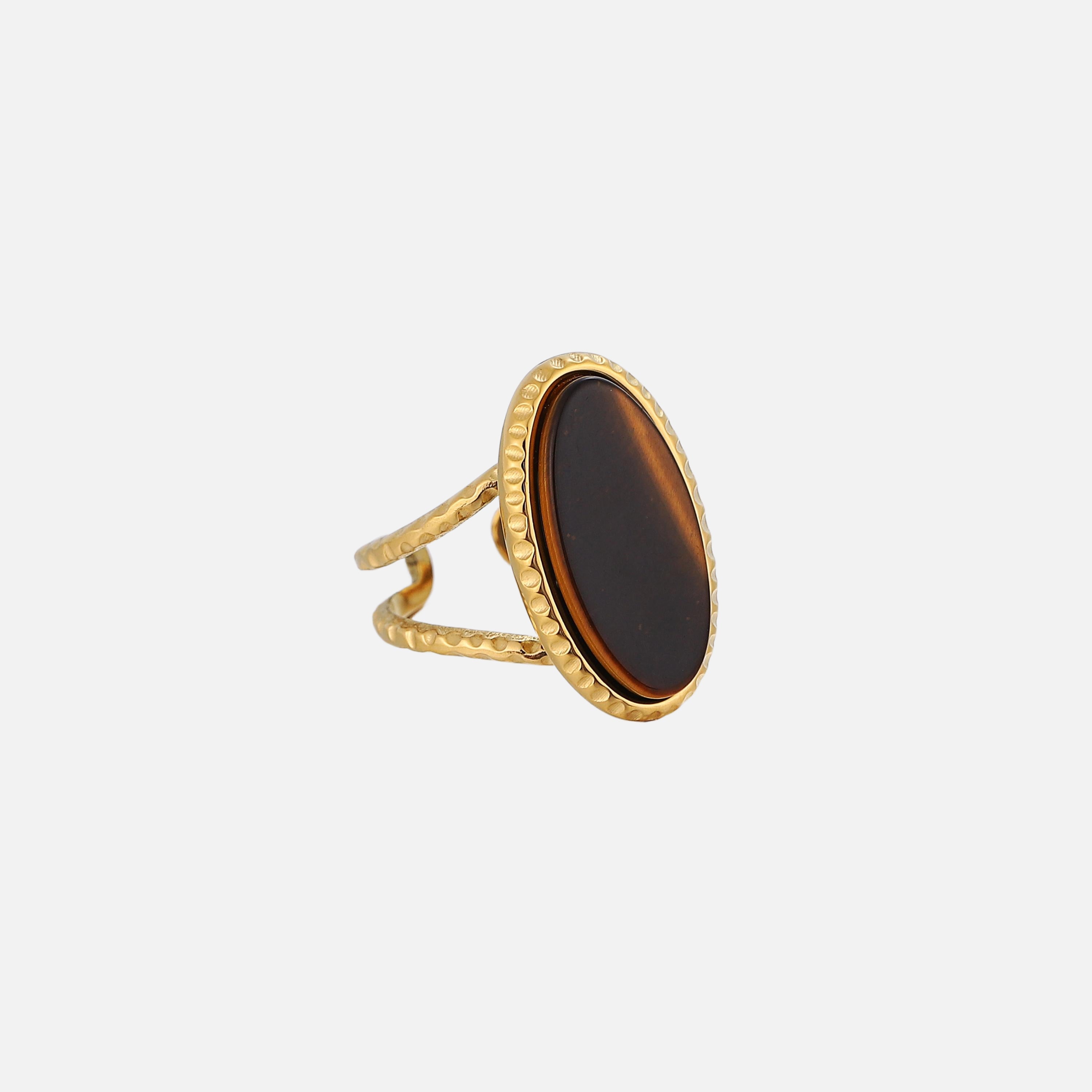 Perla | Adjustable Brown Stone Ring