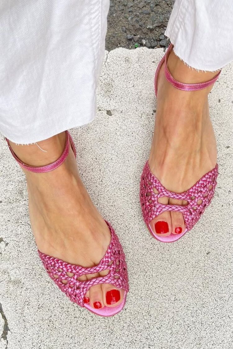 Rhiain | Woven Golden Sandals