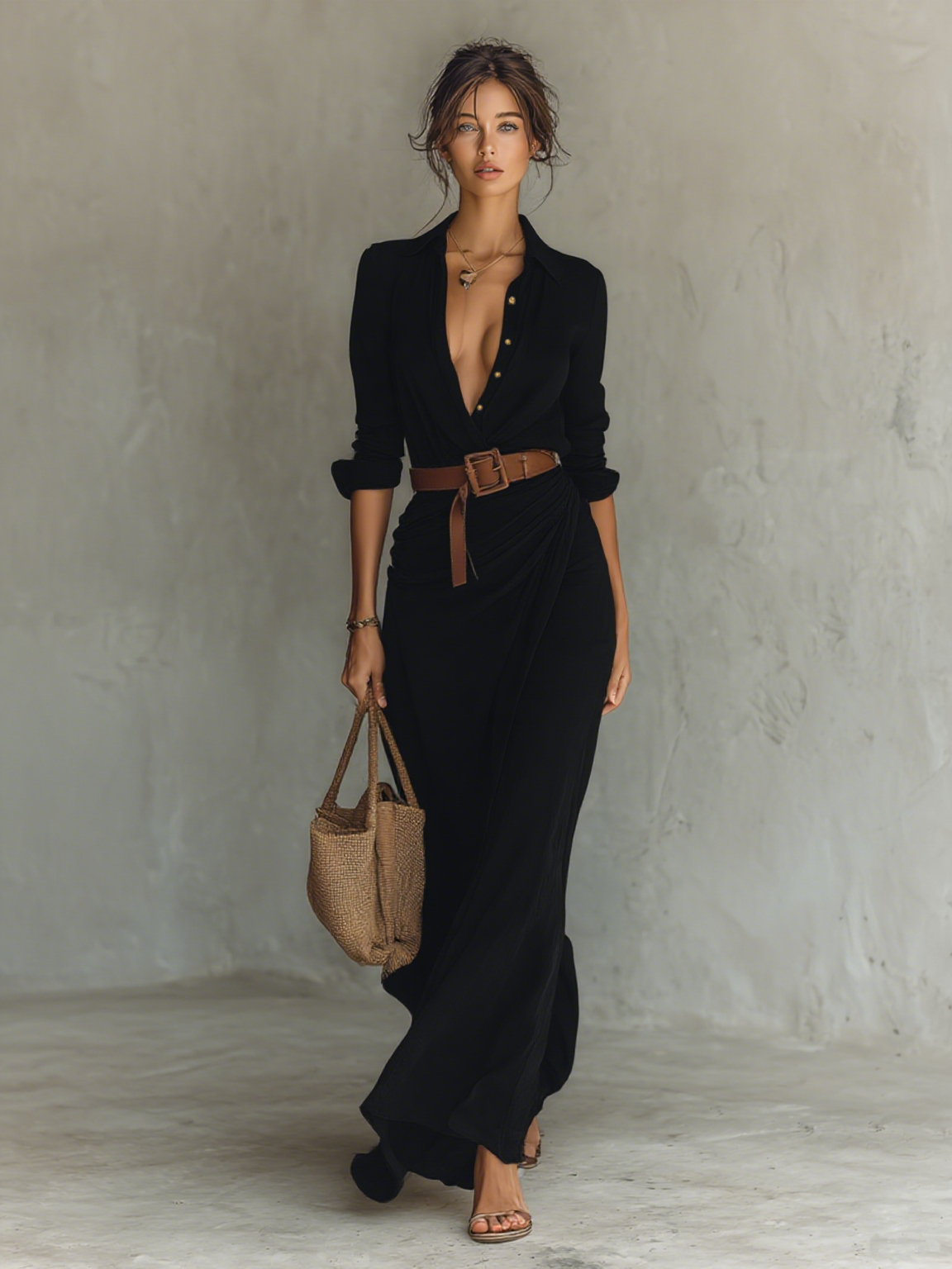 Alma | Shirt Dress Camel with Belt
