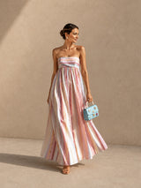 Jess | Strapless Pleated Maxi Dress