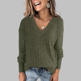 Camille | Soft V-Neck Long Sleeve Top