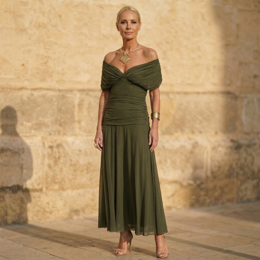 Arianna | Olive Green Elegance Dress