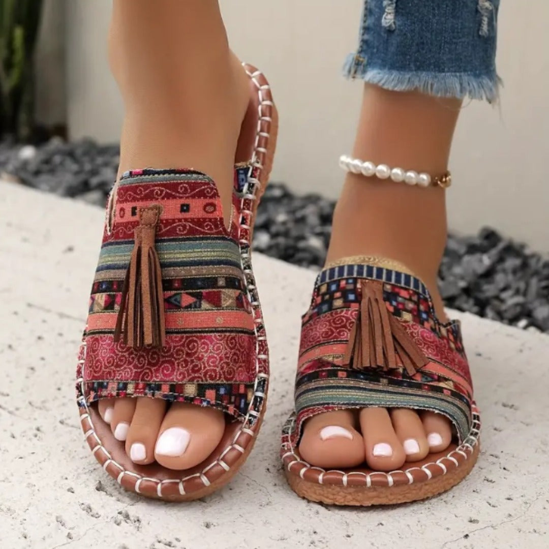 Aisha | Boho Ergonomic Tassel Sandals
