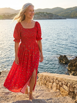 Vada | Square-Neck Floral Midi Dress