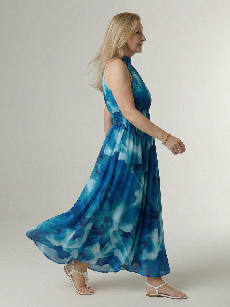 Rayna | Gathered Halter Midi Dress