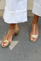 Alina | Golden Strappy Sandals Everyday