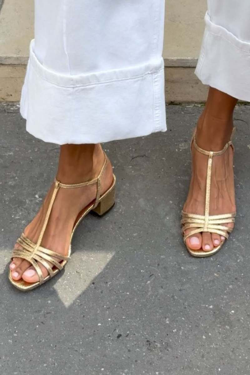 Alina | Golden Strappy Sandals Everyday