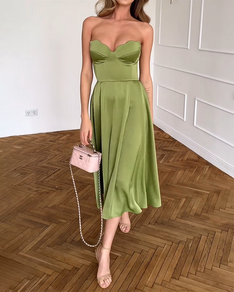 Clarissa | Strapless Midi Dress