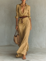 Alma | Shirt Dress Camel with Belt