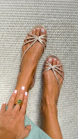Eugenie | Golden Strap Sandals