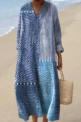 Irene | Wave Print Maxi Dress