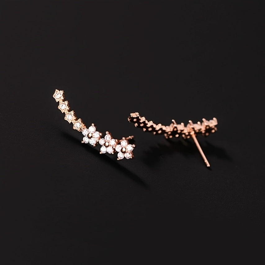 Ursula | Floral Ear Climber Earrings