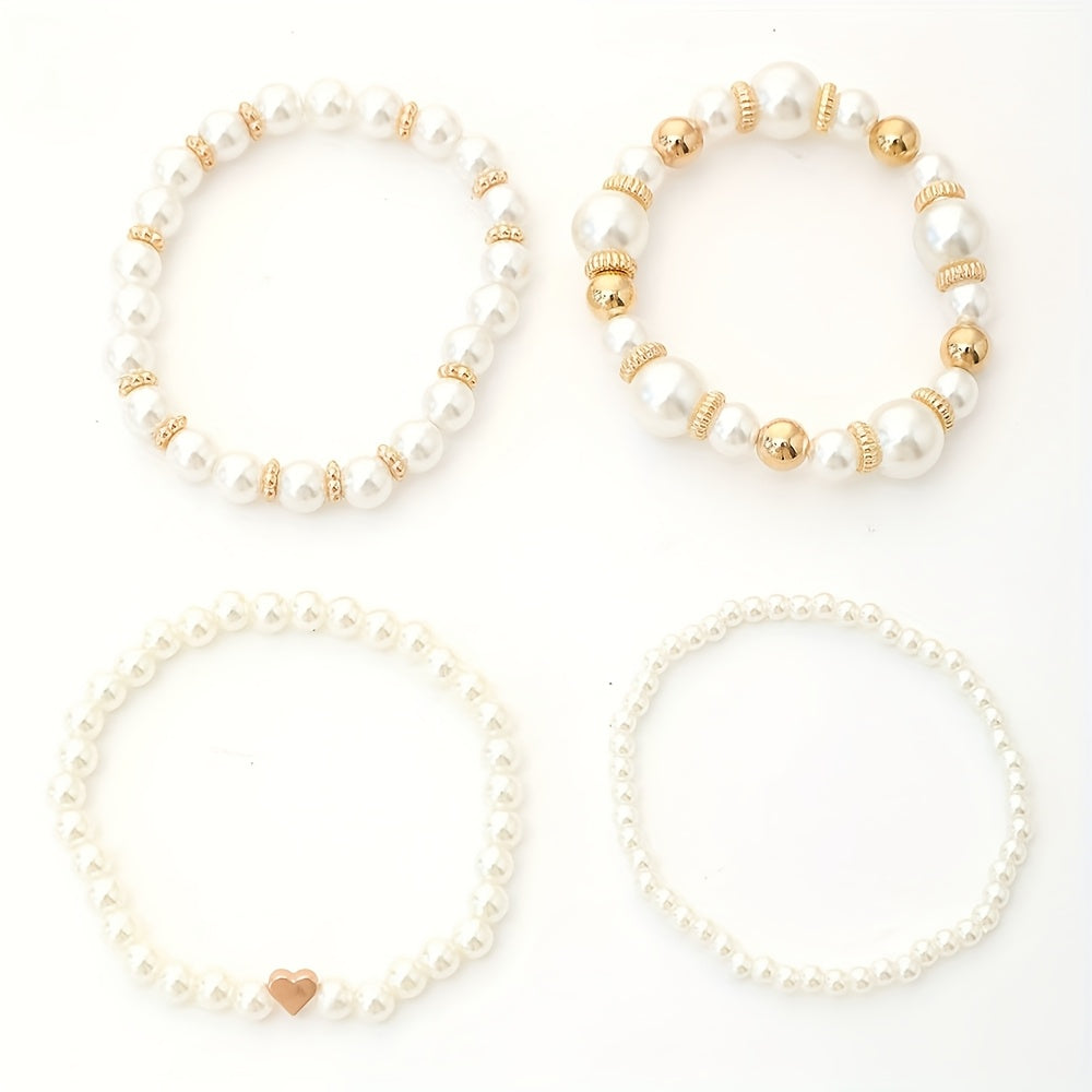 Lorraine | Pearl Heart Bracelet Set