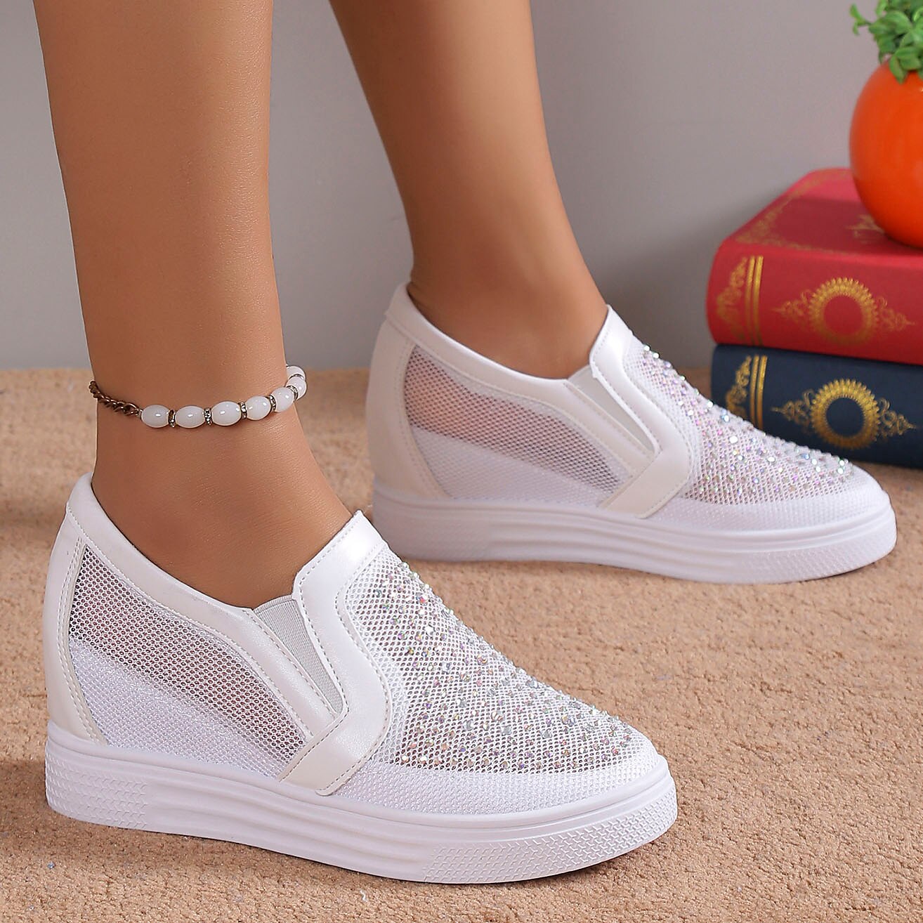 Celeste | Crystal Embellished Sparkle Sneakers